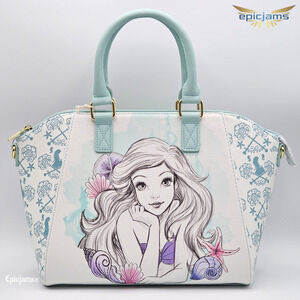 Loungefly Disney The Little Mermaid Blue Watercolor Satchel Bag